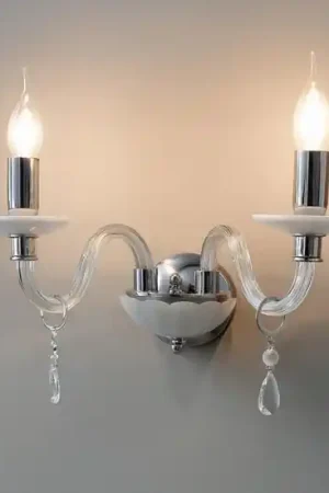 Di Tendenza Ondaluce applique livia vetro cristallo due luci