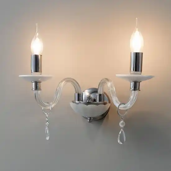 Di Tendenza Ondaluce applique livia vetro cristallo due luci