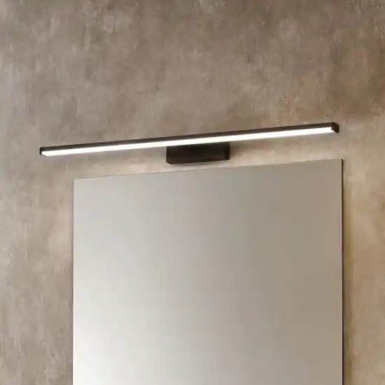 Spedizione Espresso Eglo pandella applique nero per specchio da bagno led 11w 4000k