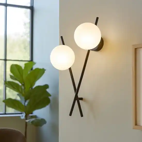 Miloox mikado applique design moderno nero vetri orientabili Non Perdere