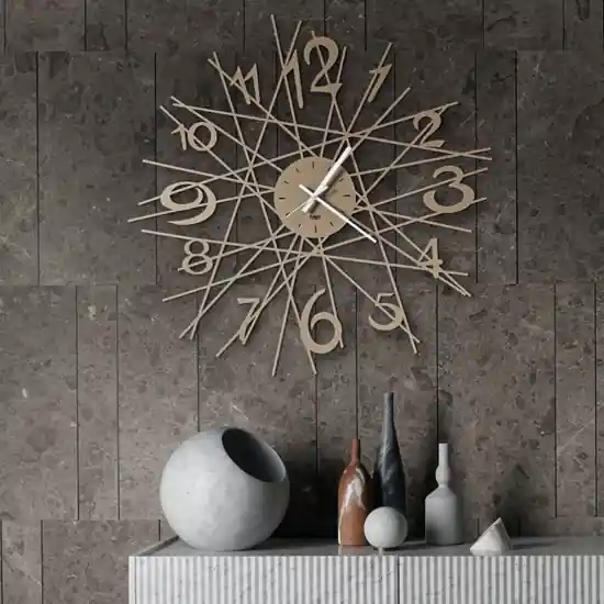 Orologio moderno da parete beige design originale Compra Adesso