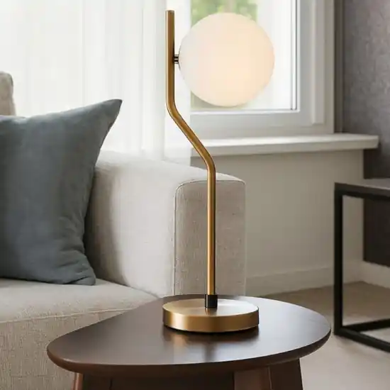 Lampada da tavolo boccia vetro oro stile contemporaneo Sconto