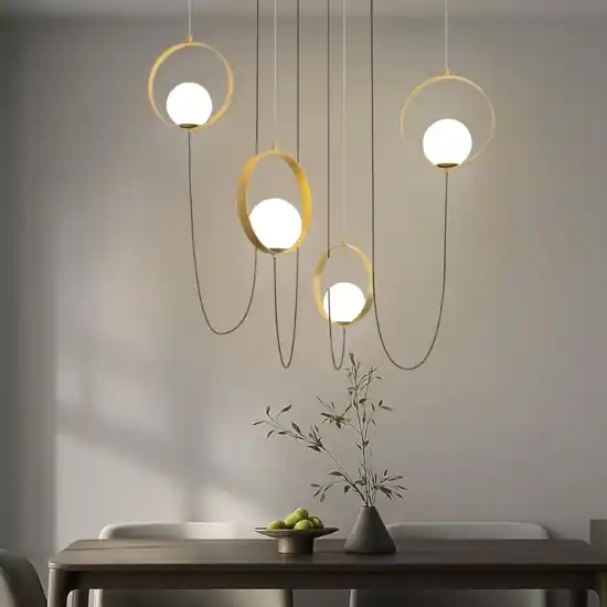 Lampadario moderno oro led 20w 3000k per soggiorno Must-Have