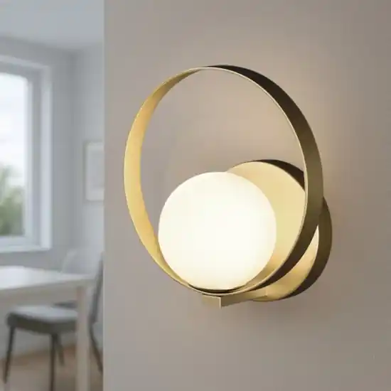 Scelto Dai Clienti Applique led 5w 3000k cerchio oro sfera vetro per soggiorno