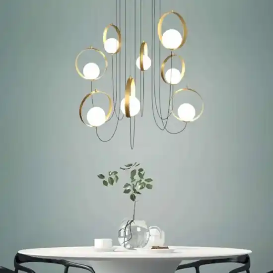 Soddisfatti O Rimborsati Lampadario moderno oro per soggiorno a cascata led 40w 3000k