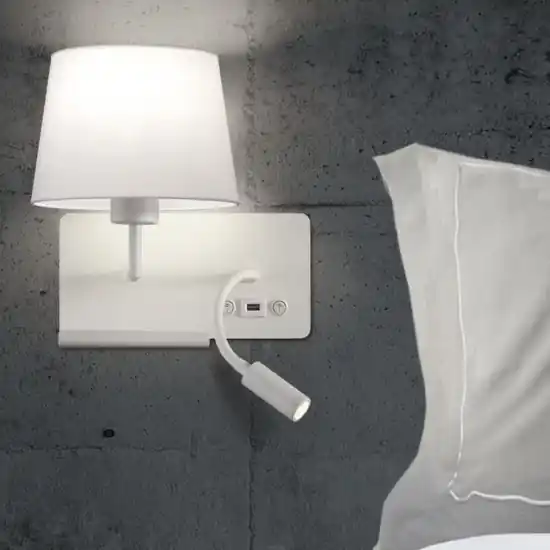 Applique bianco destro er comodino usb mensola luce da lettura moderna Quantità Limitata