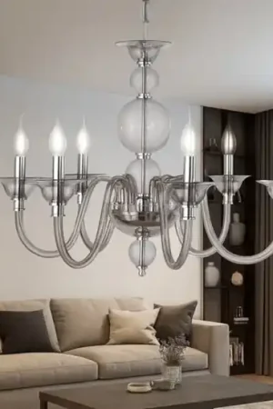 Reso Gratuito Ondaluce lampadario tebe 6 luci vetro fume