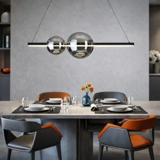 Direttamente Dal Produttore Lampadario moderno ondaluce so fufi nero led 4000k