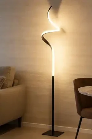 Vendita Finale Piantana led 11w 3000k ricciolo nero design moderna