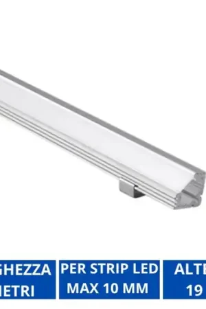 Economico Profilo angolare grigio 2mt per strip led max 10mm gea luce skub