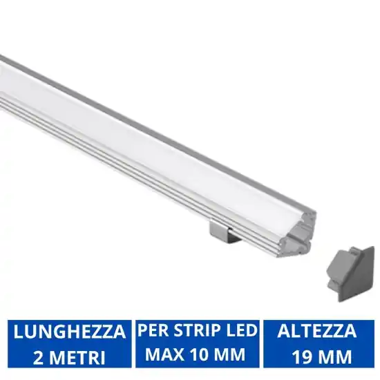 Economico Profilo angolare grigio 2mt per strip led max 10mm gea luce skub