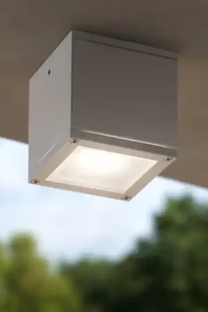 Faretto per esterni da soffitto cubo bianco Compra Online