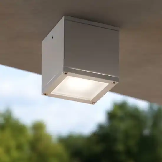 Faretto per esterni da soffitto cubo bianco Compra Online