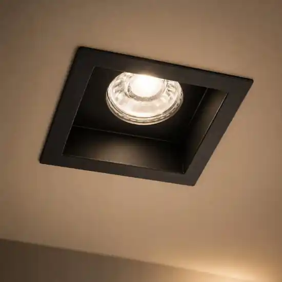 Economico Isyluce faretto quadrato nero da incasso per controsoffitto