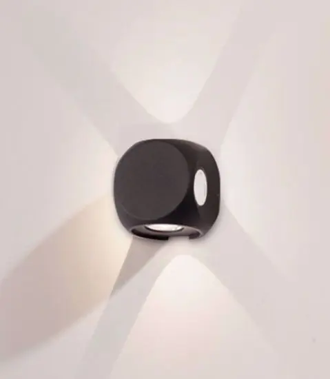 Applique cubo per esterno nero 3000k 4 fasci di luce Promo Stagionale