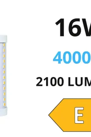 Lampadina led r7s 16w 4000k 2100lm 118mm life ottica 320 Non Perdere
