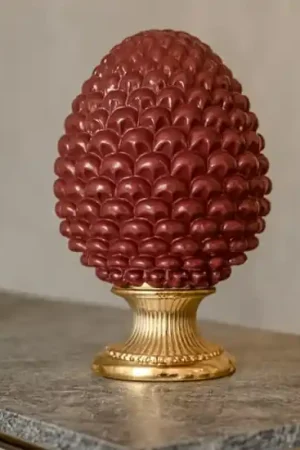 Affare Pigna da tavolo rosso oro h17 ceramica bongelli preziosi