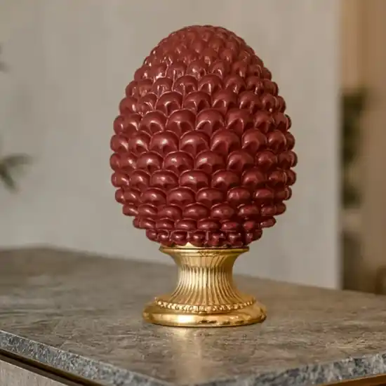 Affare Pigna da tavolo rosso oro h17 ceramica bongelli preziosi