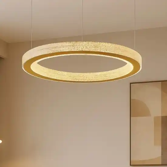 Nuovo Arrivo Lampadario led 40w 3000k dorato moderno cerchio per salotto