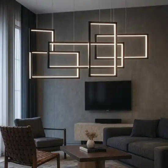 Prezzo Conveniente Lampadario per soggiorno moderno led dimmerabile 3000k nero design