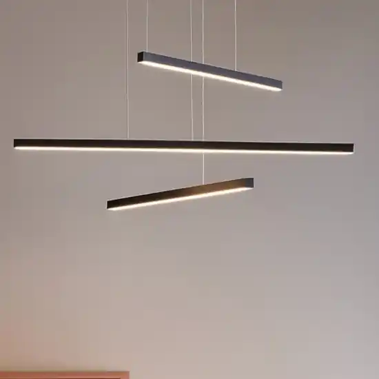 Nuova Collezione Lampadario led per soggiorno moderno 3000k nero