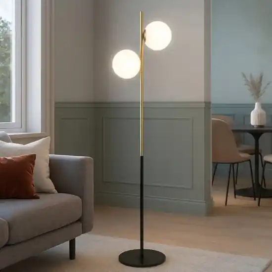 Più Venduto Lampada da terra jugen miloox nero oro moderno