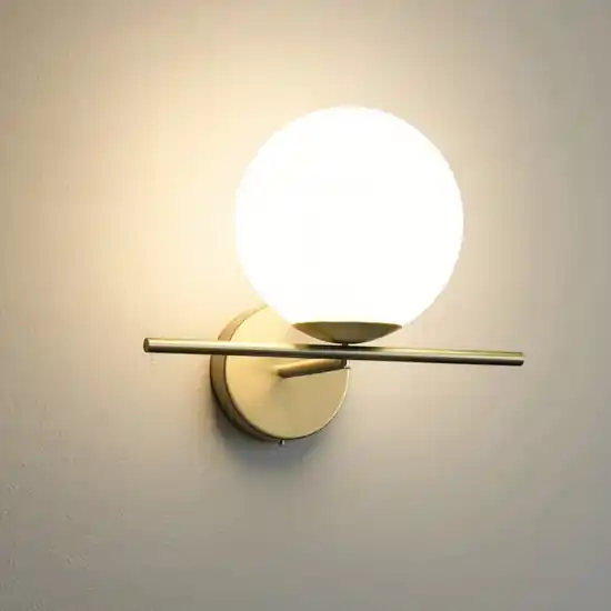 Jugen miloox applique da interno oro sfera vetro bianco Sconto