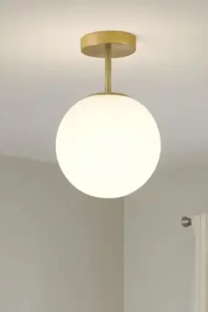 Jugen miloox plafoniera moderna oro ottone sfera vetro bianco Offerta Del Giorno