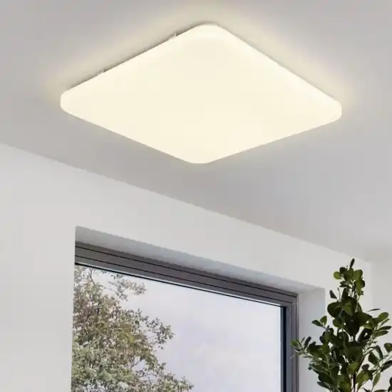 Eglo frania plafoniera led 11w 3000k bianca effetto cristalli Promozione