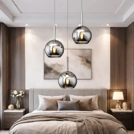 Ultimissimo Modello Lampadario per camera da letto sfere vetro cromo