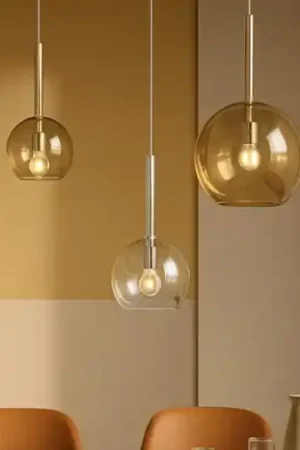 Ultimissimo Modello Lampadario moderno sfere vetri ambra