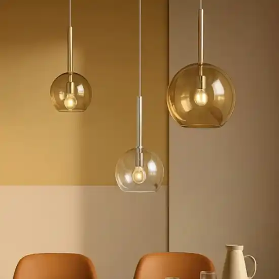 Ultimissimo Modello Lampadario moderno sfere vetri ambra