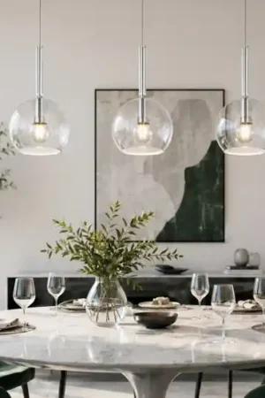 Compra Adesso Lampadario per isola cucina vetri sfere trasparenti