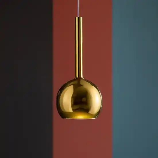 Vendita Finale Lampada a sospensione sfera vetro specchiato oro lucido