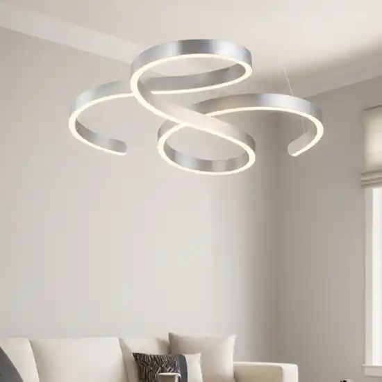 Ordina Subito Lampadario led 52w 3000k moderno grigio dimmerabile per soggiorno
