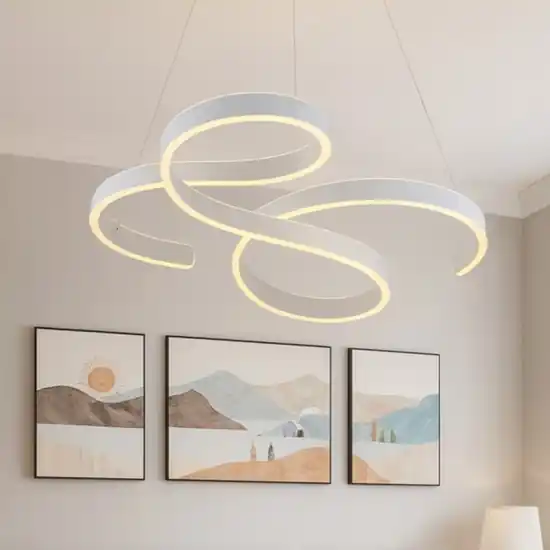 Promozione Lampadario moderno per soggiorno bianco led 52w 3000k
