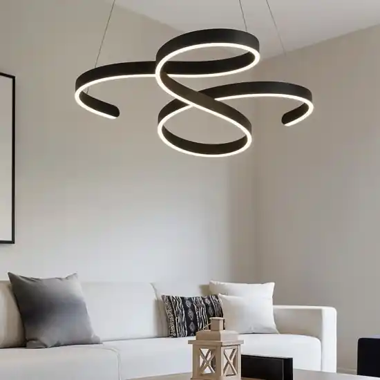 Promo Stagionale Lampadario moderno da soggiorno led 3000k dimmerabile antracite