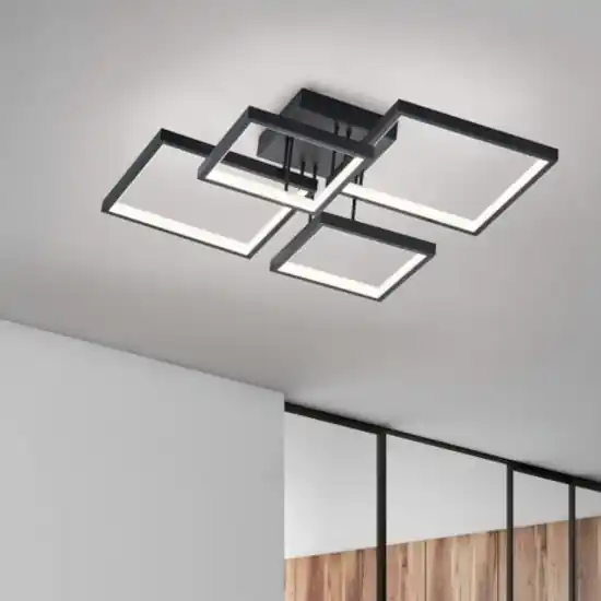Plafoniera design moderna quadrati nera 24w 3000k dimmerabile Ultimissimo Modello