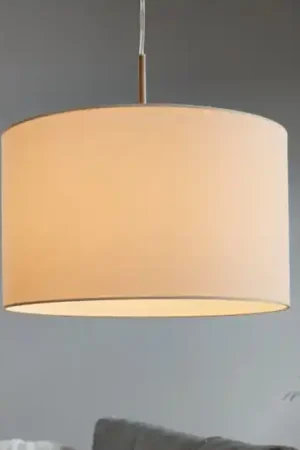 Lampadario a sospensione cilindro di tessuto avorio moderno cm 38 eglo pastera Affare