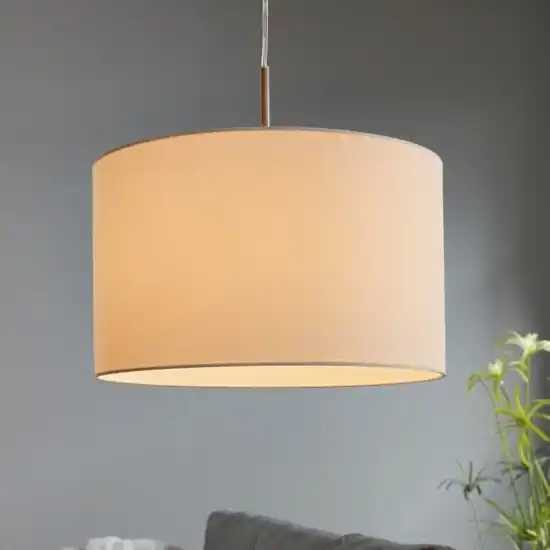 Lampadario a sospensione cilindro di tessuto avorio moderno cm 38 eglo pastera Affare