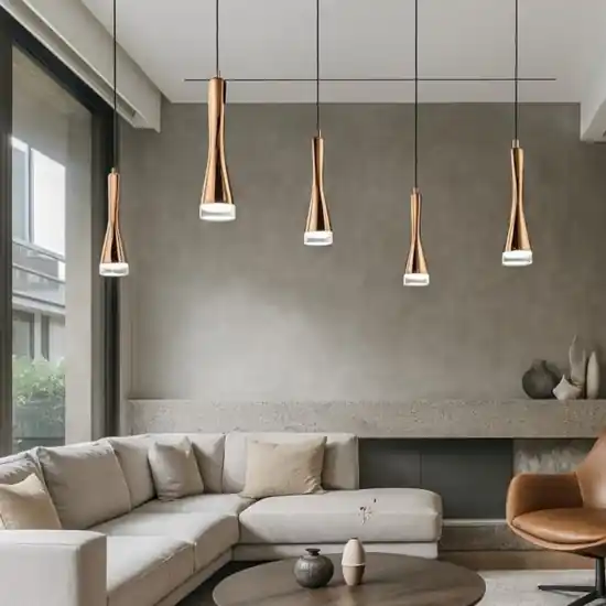 Vivida twist lampadario moderno led 18w 3000k oro rosa Prezzo Di Fabbrica
