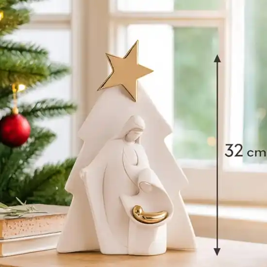 Presepe moderno di natale h32cm oro statuina natività bongelli preziosi Soddisfatti O Rimborsati