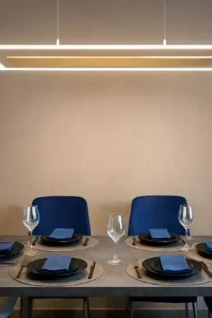 Soddisfatti O Rimborsati Antille oro linea light lampadario led 45w 3000k moderno