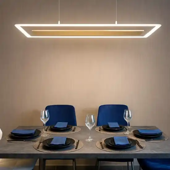 Soddisfatti O Rimborsati Antille oro linea light lampadario led 45w 3000k moderno