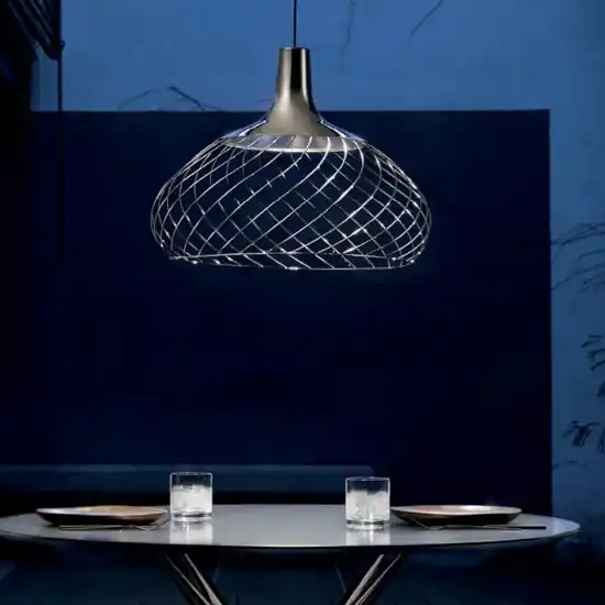 Mongolfier stilnovo lampadario da cucina nero led 3000k dimmerabile Popolare