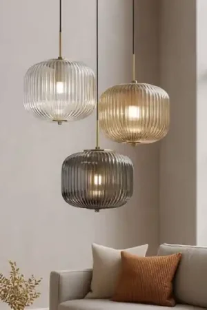 Solo Oggi Lampadario moderno so odette ondaluce per soggiorno tre vetri colorati