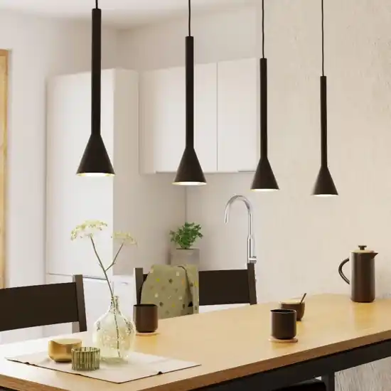 Lampadario da cucina nero oro 4 luci cortaderas eglo Solo Oggi