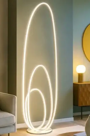 Economico Lampada da terra ondaluce pt golden oro design moderna dimmerabile