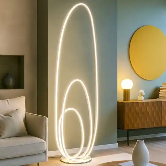 Economico Lampada da terra ondaluce pt golden oro design moderna dimmerabile