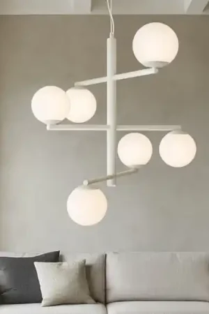 Bestseller Lampadario design moderno ondaluce so gizah 6 luci bianco